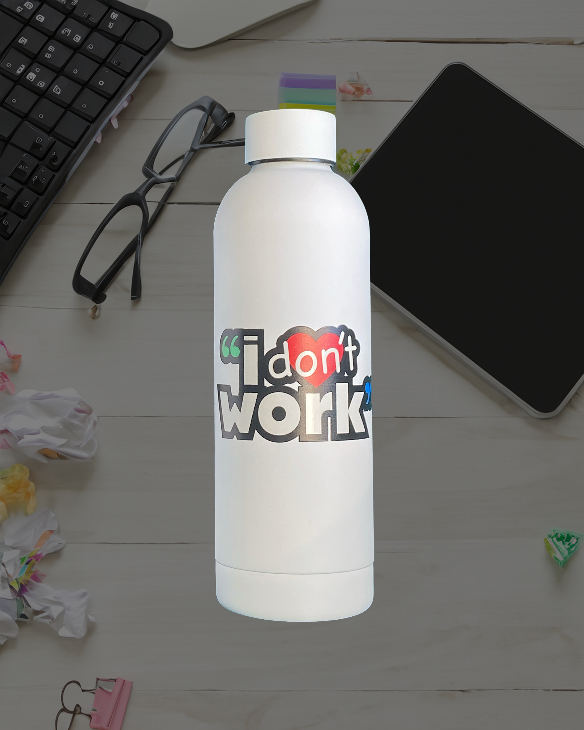 I Don't Love Work 17oz Aluminum Water Bottle